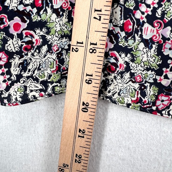 CINQ A SEPT Quinn Dress Womens Floral Print Navy Multi Layered Shirt Tie Midi - Picture 16 of 16